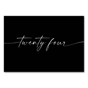 Elegant Minimal Script Table Cards Number 24