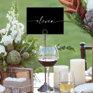 Elegant Minimal Script Table Cards Numbers Eleven