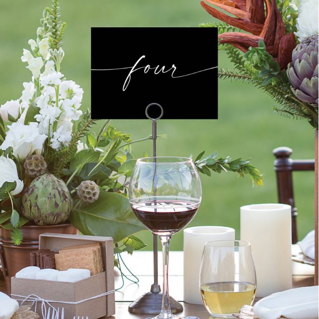 Elegant Minimal Script Table Cards Numbers Four (Creator Uploaded)