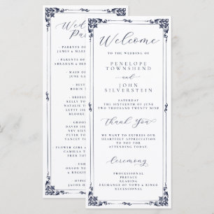 Elegant Minimal Script Typography Border Wedding Program