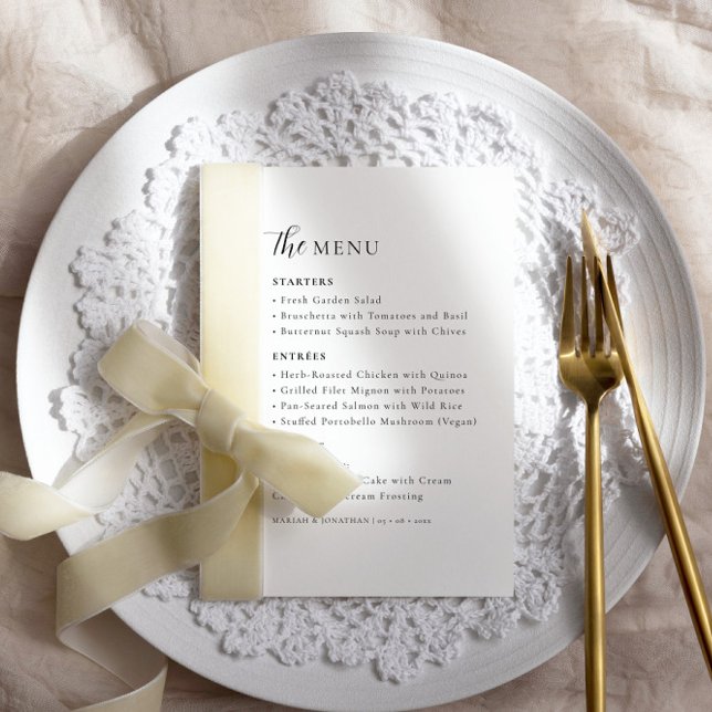 Elegant Minimal Script Typography Wedding Menu (Creator Uploaded)