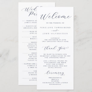 Elegant Minimal Script Typography Wedding Program