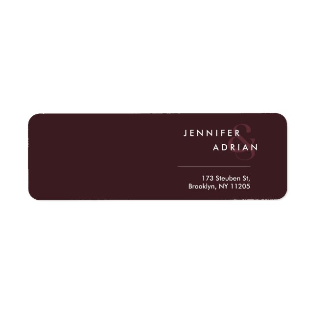 Elegant Minimal Seal brown Modern Wedding Return  Address Label (Front)