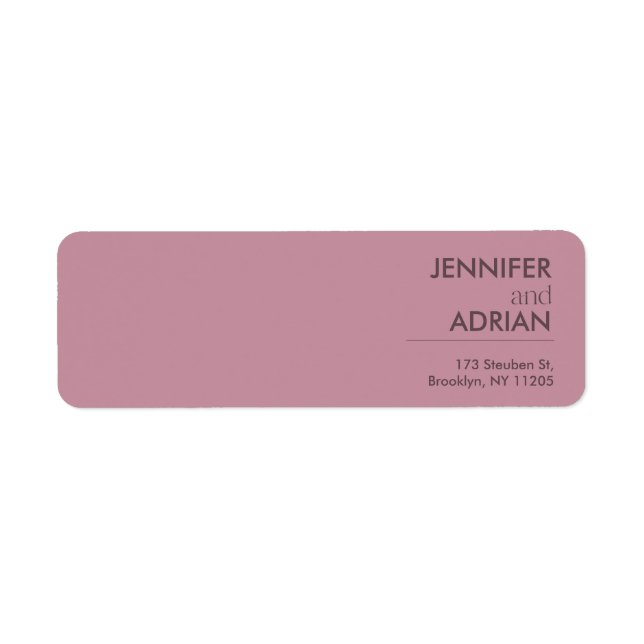 Elegant Minimal Seal brown Modern Wedding Return   Address Label (Front)