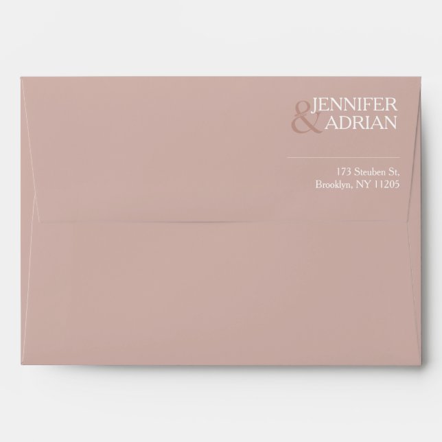 Elegant Minimal Silver Pink Modern Wedding Envelop Envelope (Back (Top Flap))