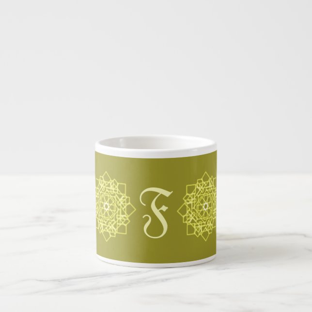Elegant Minimal Simple Geometric Gradient Gold Espresso Cup (Front)