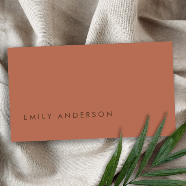 ELEGANT MINIMAL SIMPLE MODERN TERRACOTTA RUST BUSINESS CARD (Creator Uploaded)