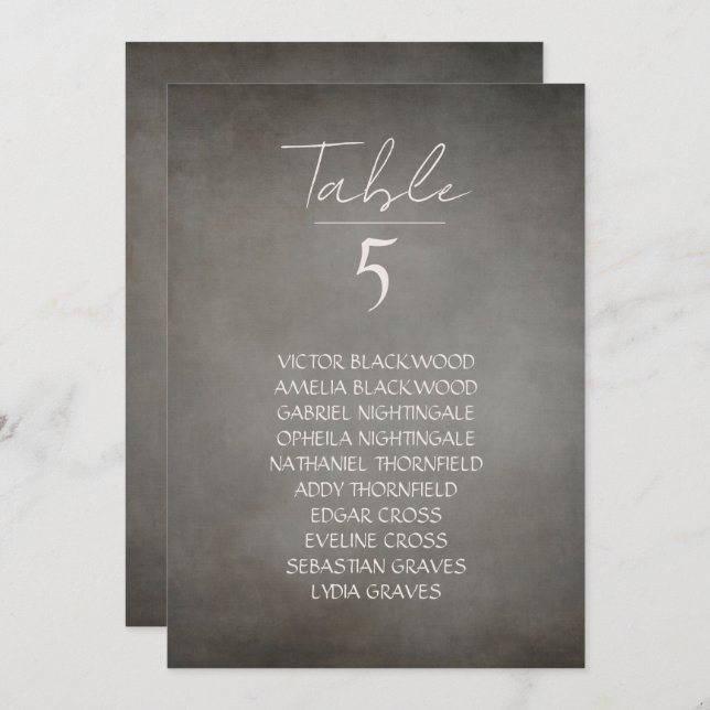 Elegant Minimal Smoky Hanging Seating Chart Holiday Card (Front/Back)