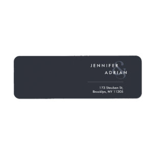 Elegant Minimal Squid Ink Modern Wedding Return Address Label