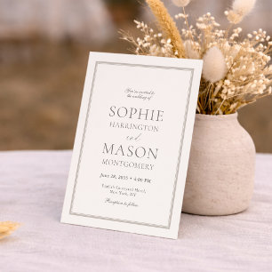 Elegant Minimal Taupe Wedding Invitation