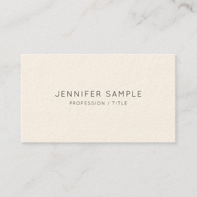 Elegant Minimal Template Luxurious Signature Cream Business Card (Front)