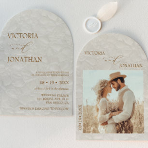 Elegant Minimal Terracotta Neutral Wedding Invitation