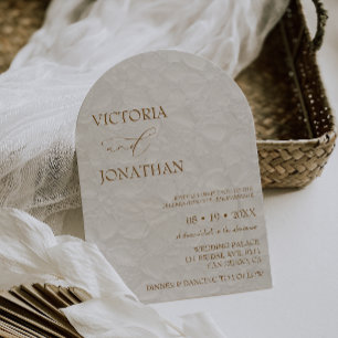 Elegant Minimal Terracotta Neutral Wedding  Invitation