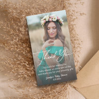elegant minimal thank you baby shower faded photo