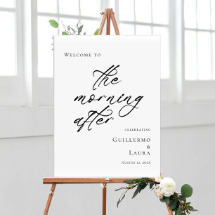 Elegant minimal The Morning After brunch welcome Poster