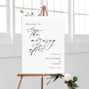 Elegant minimal The Morning After brunch welcome Poster