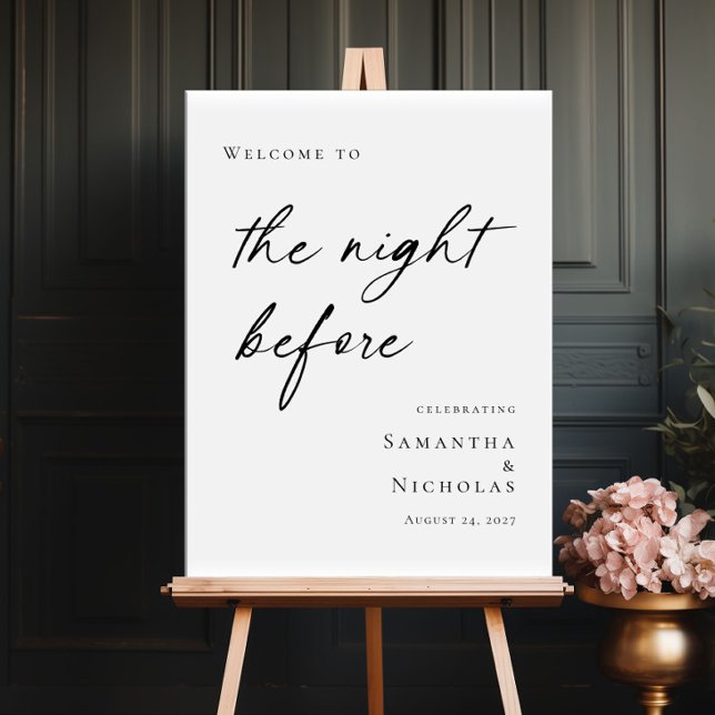Elegant minimal The Night Before Rehearsal welcome Poster (Creator Uploaded)