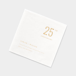 Elegant Minimal Topography Wedding Anniversary  Foil Napkins