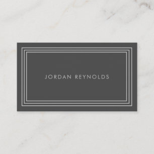 Elegant Minimal Triple Frame Grey Business Card