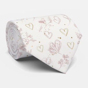 Elegant Minimal Valentine Hearts Seamless Pattern Tie