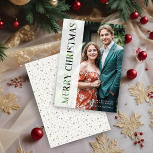 Elegant Minimal Vellum & Paper Cut Christmas Holiday Card