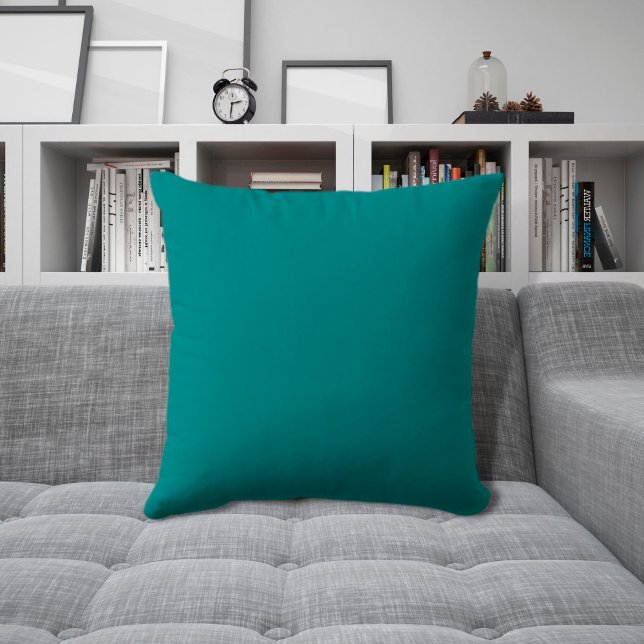 Elegant Minimal Verdigris Deep Sea Green  Cushion (Creator Uploaded)