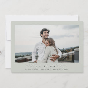 Elegant Minimal We’re Engaged! Photo Announcement