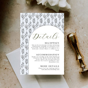 Elegant Minimal Wedding Details Enclosure Card