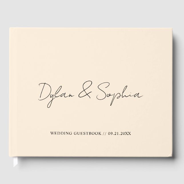 Elegant Minimal Wedding Engagement Party Signning Guest Book (Front)