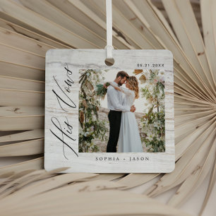 Elegant Minimal Wedding His Vows Couples Photos Metal Tree Decoration