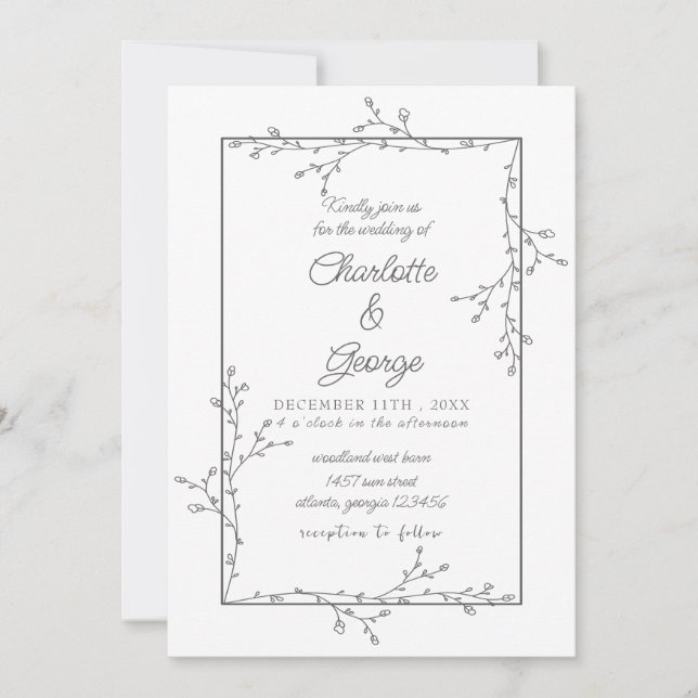 Elegant  Minimal Wedding Invitation (Front)