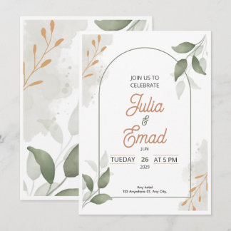 Elegant Minimal Wedding Invitation Card