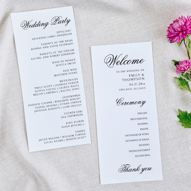 Elegant Minimal Wedding Program (Creator Uploaded)