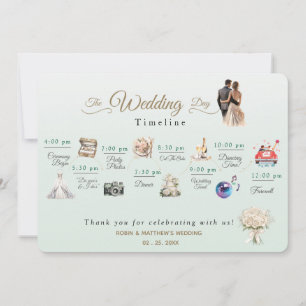 Elegant Minimal Wedding Program Timeline