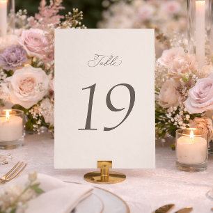 Elegant Minimal Wedding Table Numbers 1–19
