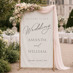 Elegant Minimal Wedding Welcome Banner