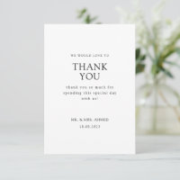 Elegant Minimal White Formal Script Muslim Wedding