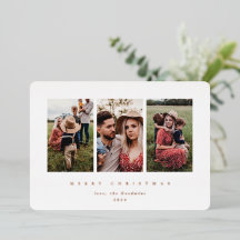 Elegant Minimal White Frame Triple Photo