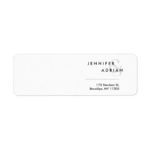 Elegant Minimal White Modern Wedding Return Addres Address Label