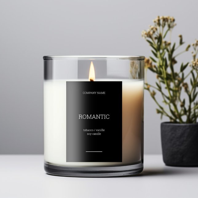 Elegant Minimalism Candle Sticker Product Label (Elegant Black sticker)