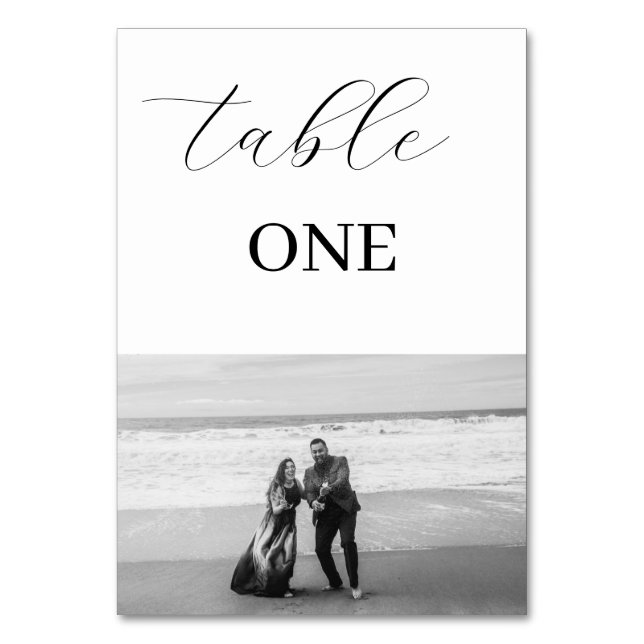Elegant Minimalism Photo Table Number (Front)