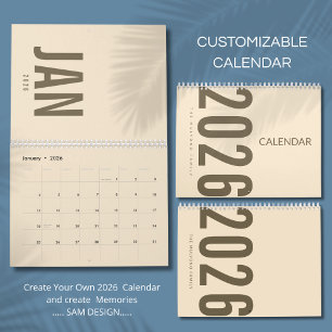 Elegant Minimalist 2026 Calendar