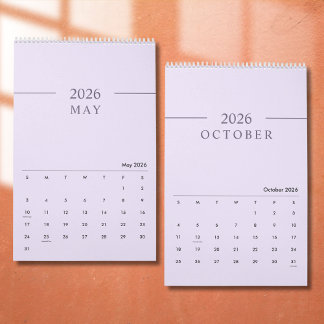 Elegant Minimalist 2026 Calendar