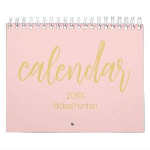 Elegant Minimalist 2026 Calendar – Blush & Gold