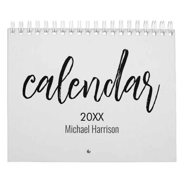 Elegant Minimalist 2026 Calendar – light gray  (Cover)