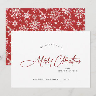 Elegant Minimalist 3 Photo Christmas Greeting Holiday Card