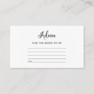 Elegant Minimalist Advice for the Bride-to-Be Enclosure Card