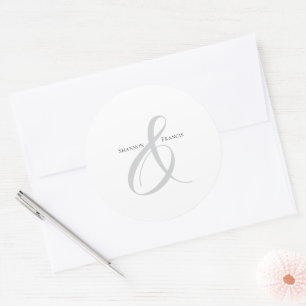 Elegant Minimalist Ampersand Round Stickers