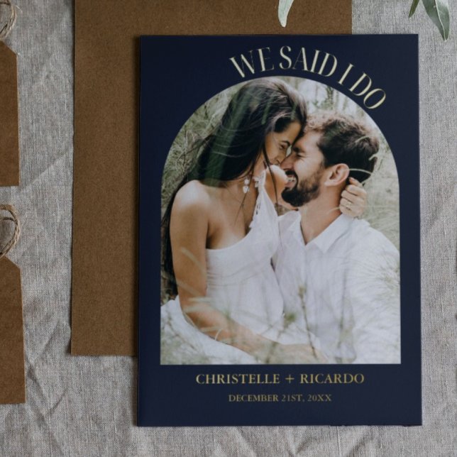 Elegant Minimalist Arch Navy Blue elopemnent (Creator Uploaded)