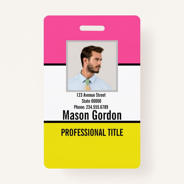 Elegant, minimalist badge ID badge (Front)